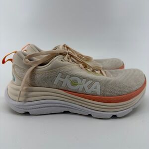 Hoka Gaviota 5 Womens 7.5B Cream Orange Stability Running Shoes